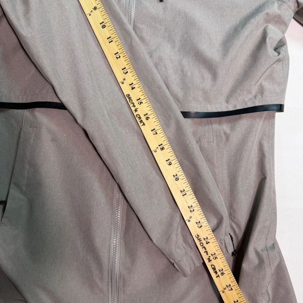 Mondetta Womens Hooded Rain Parka Jacket Taupe Full Zip Mesh Lined Small